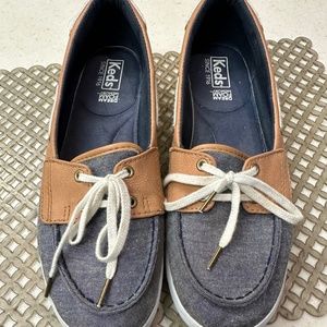 KEDS Dream Foam Memory Sole Women's Lace Up Shoes Blue Denim Very Good Condition